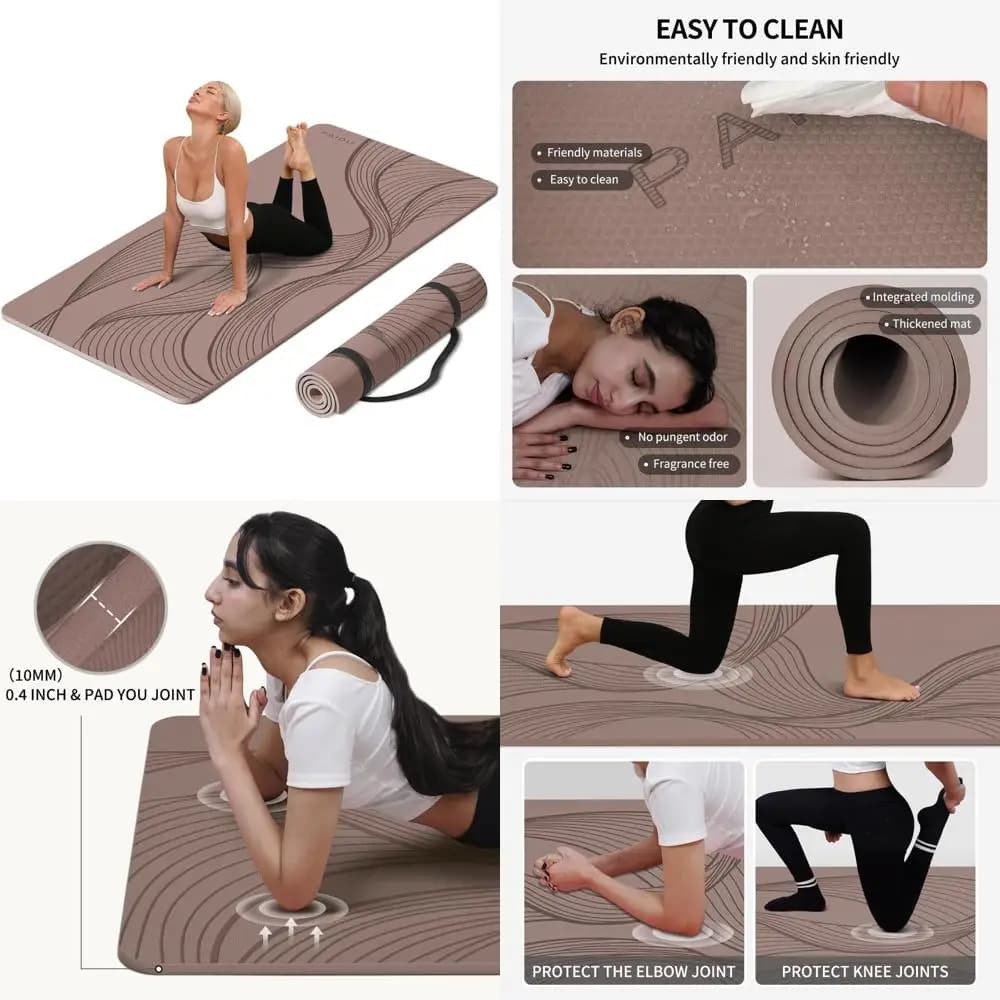 Extra wide and thick yoga mat - Anti-slip Exercise Mat 72x36 for comfortable stretching and yoga sessions on any floor