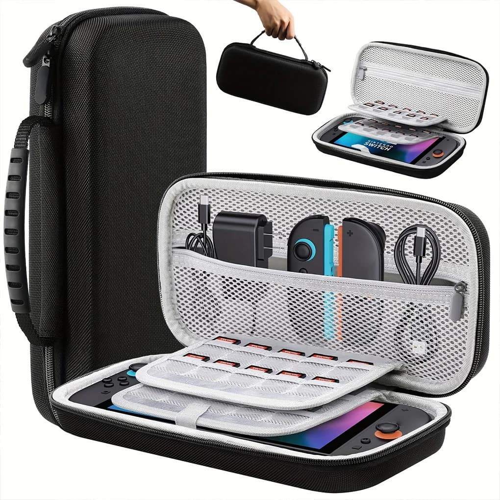 Custodia Nera Unica per 2 Nintendo Switch, Originale ed Elegante