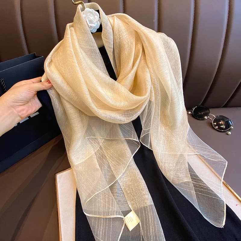 Nuova Sciarpa di Lusso da Donna alla Moda, Sciarpa in Seta Tinta Unita, Sciarpe Estive da Donna per Protezione Solare, Bandana, Foulard, Hijab, Bufanda, Sciarpe e Stole