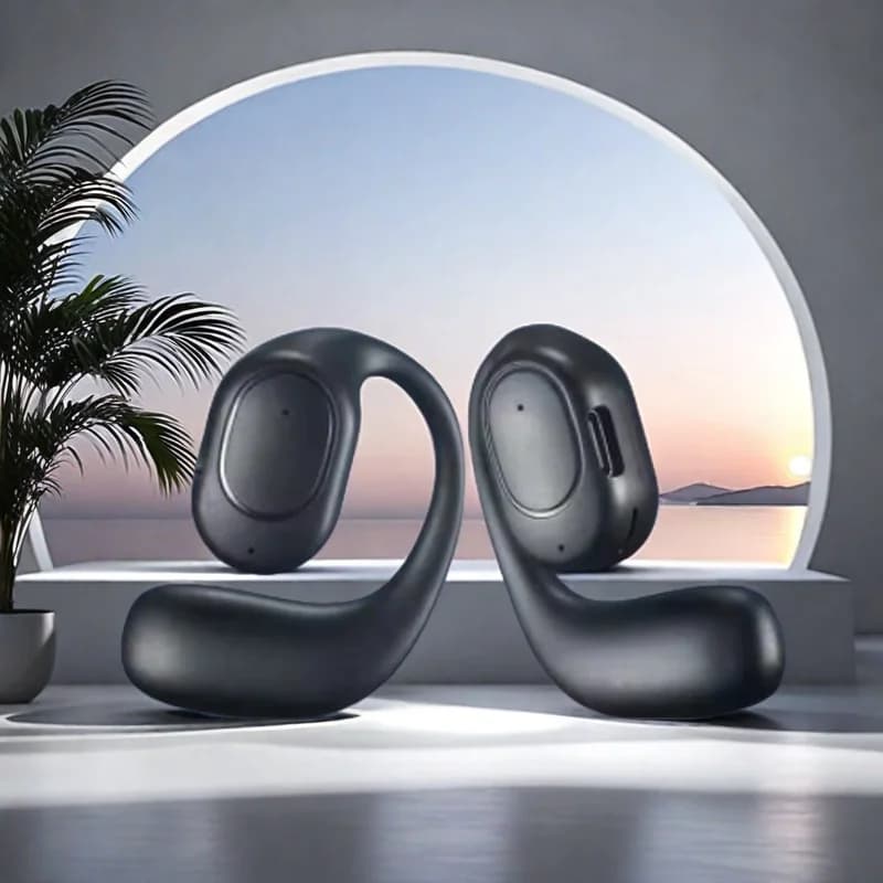 KY2 Auricolari wireless singoli Conduzione aerea OWS Cuffie HiFi Gancio per l'orecchio Musica Sport Cuffie con cancellazione del rumore per tutti gli smartphone