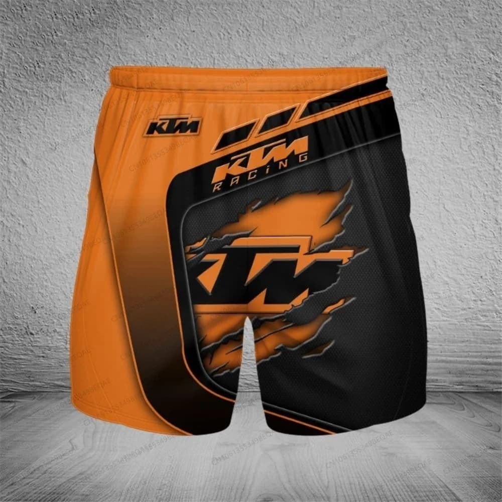 Pantaloncini Casual a Tema KTM Racing da Uomo, Stile Sportivo di Tendenza, Comodi e Traspiranti per l'Uso Quotidiano