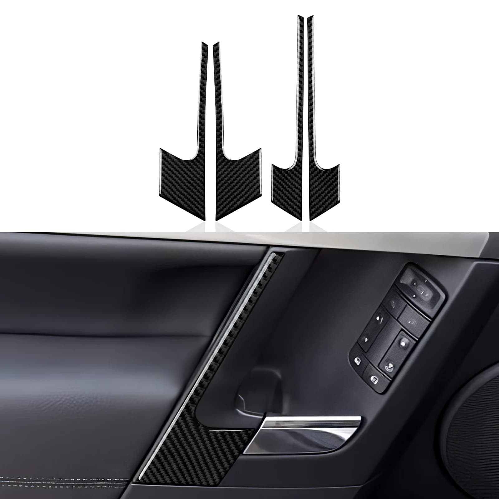 Set di Adesivi per Interni in Fibra di Carbonio Strisce Decorative per Braccioli Portiera Auto. Per Opel Vectra C Signum. Per Vauxhall Vectra Signum Trim