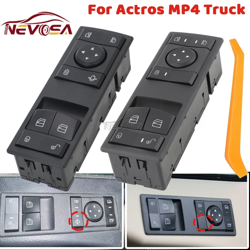 For Mercedes-Benz Actros MP4 Truck Power Central Lock Window Control Glass Switch Mirror Seat Heat Panel Heating Function
