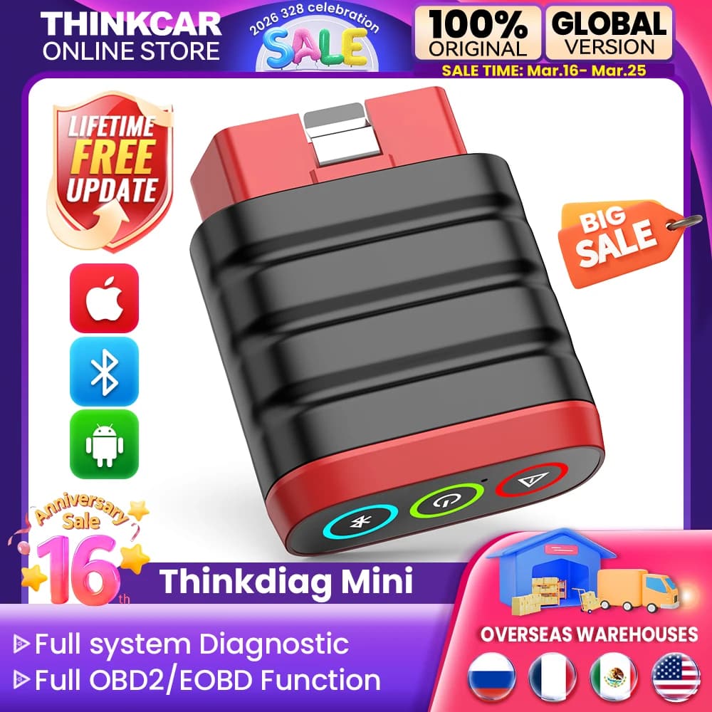 THINKCAR THINKDIAG Mini strumento diagnostico per auto OBD2 Strumenti scanner Bluetooth Tutte le auto Sistema completo Diagnosi Lettore di codici gratuito a vita