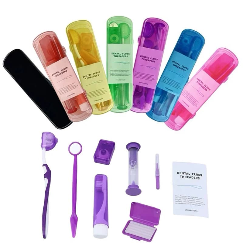 8 pcs Orthodontic Kit For Hygiene Oral Dentale Cleaning Toothbrush Whitening Tool for Traveling Brush Interdental Mirror Wire Interdental Thread Thread