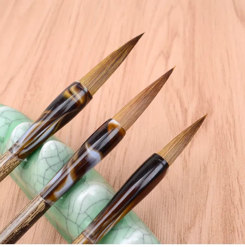 3pcs/set Chinese Calligraphy Brushes Pen Weasel Hair Writing Brush Fit For Student School Chinese Calligrphy Suppplies