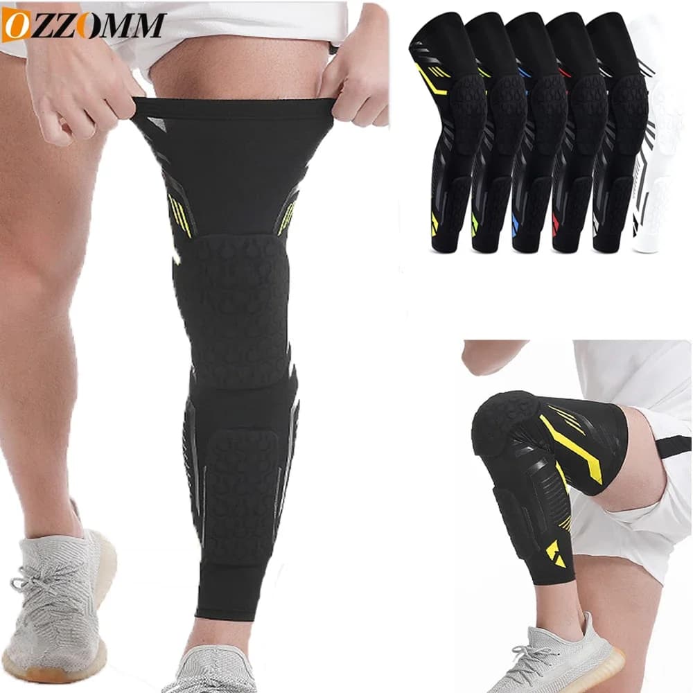 Manicotti imbottiti a compressione per ginocchio da 1 pezzo, manica lunga per gamba, protezione per polpacci per lo sport - Ginocchiere da calcio, parastinchi per giovani adulti