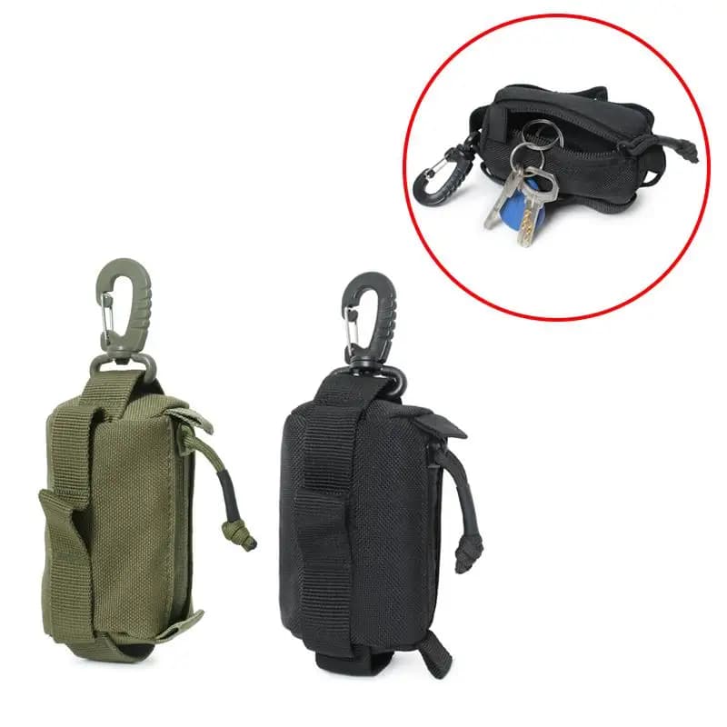 Nuova Borsa da Esterno con Fibbia, Pochette EDC con Cerniera, Porta Chiavi e Carte, Borsa per Piccoli Attrezzi, Portafoglio Portatile, Marsupio da Caccia