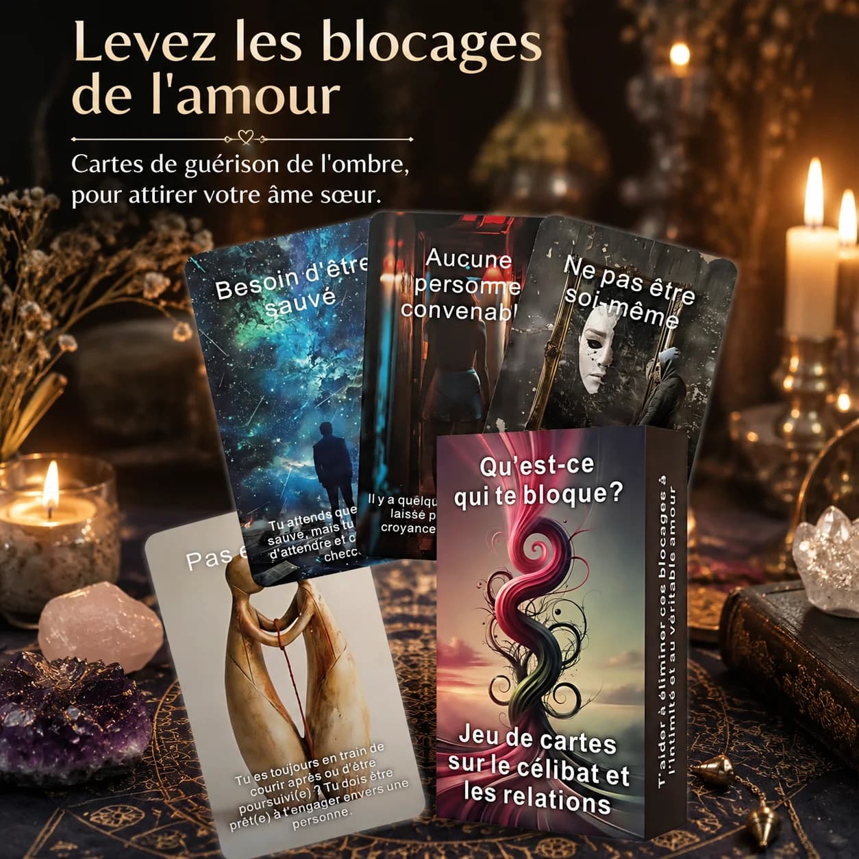 80 carte Oracle French Love Barrier Removal, per singoli e per la guarigione delle relazioni intime, Dimensioni: 12×7 cm / 4,72×2,76 pollici