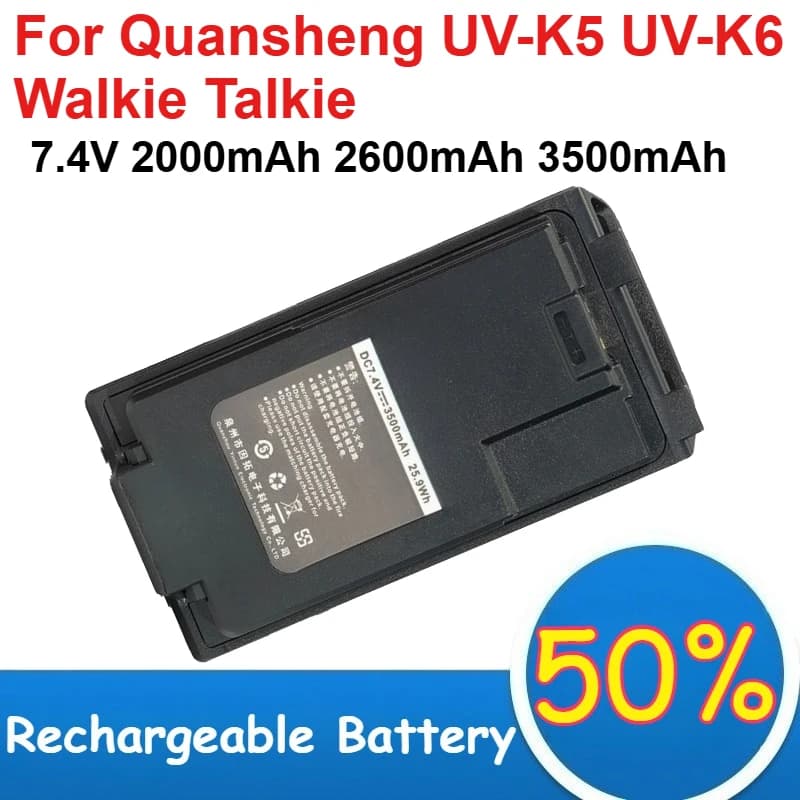 Batteria agli Ioni di Litio 7.4V 2000mAh 2600mAh 3500mAh Ricaricabile Tipo-C per Walkie Talkie Quansheng UV-K5 UV-K6