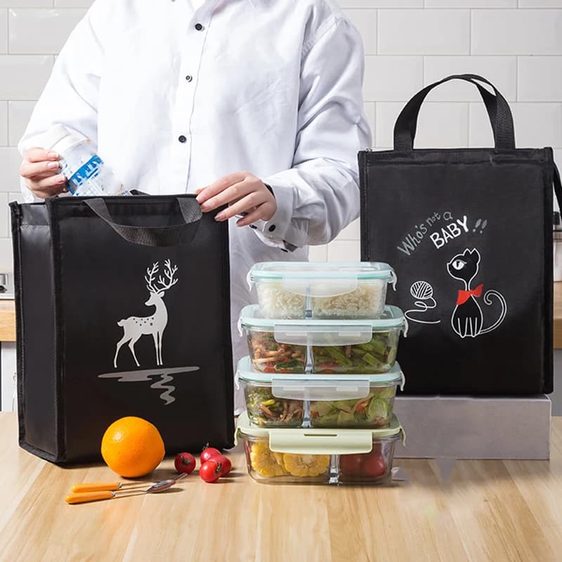 Waterproof bucket shape thermal bag, lunch door, thick wall thermal bag, portable
