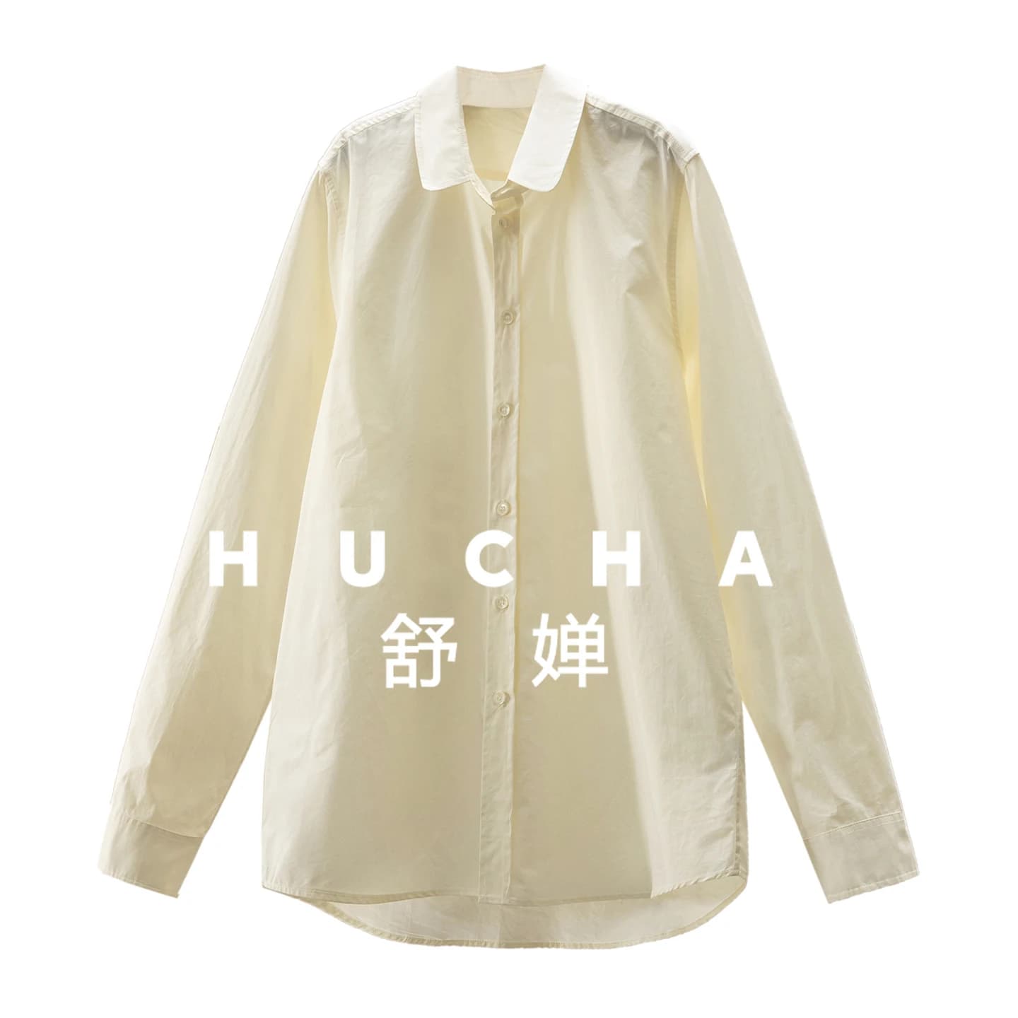 Camicia da donna con colletto a lingotto a pendolo ad arco in cotone pettinato 100 bianco latte semplificato 49I6 Top da donna