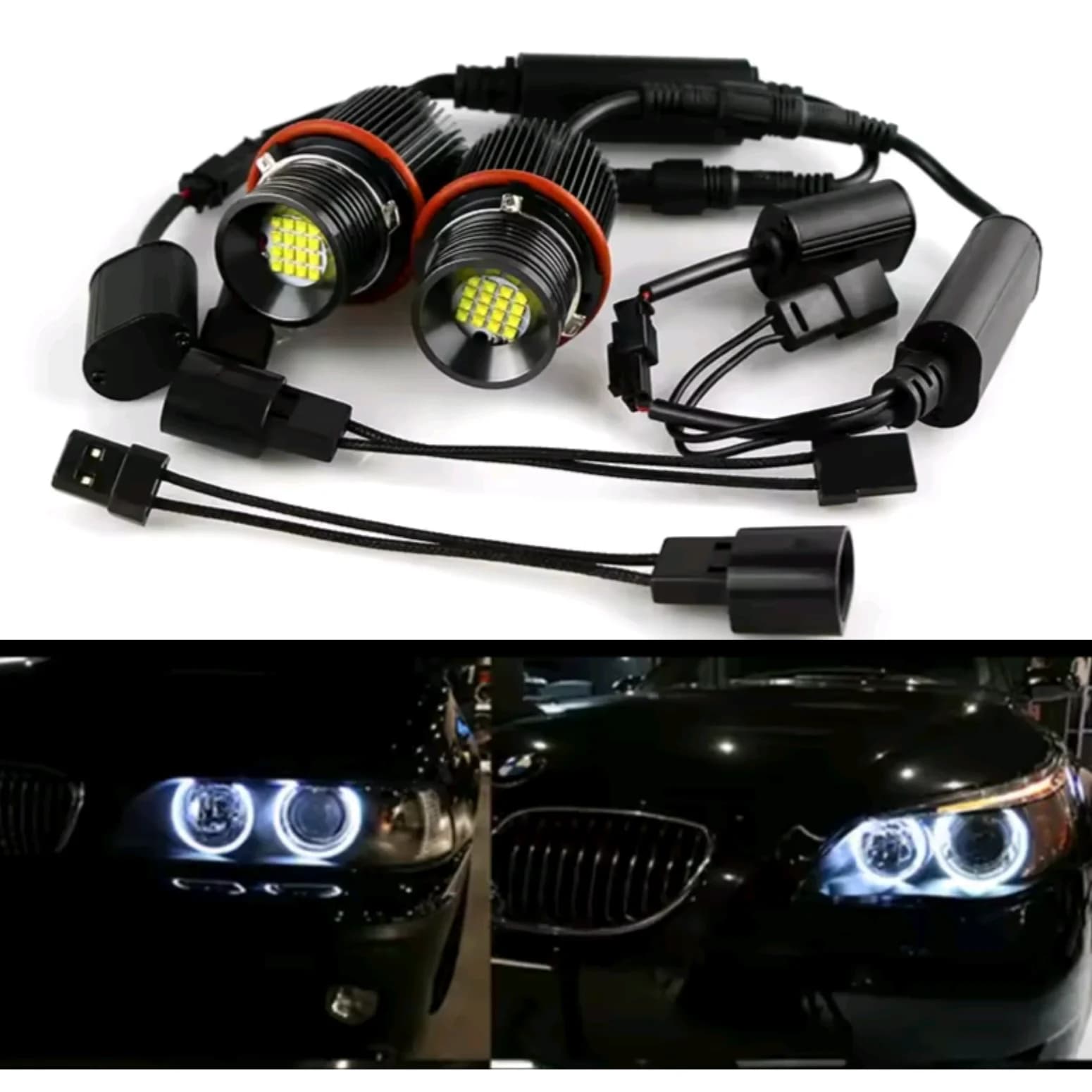 Luci LED Angel Eyes da 80W, Anelli Luminosi Bianchi, 2 Pezzi per BMW E39 E60 E53