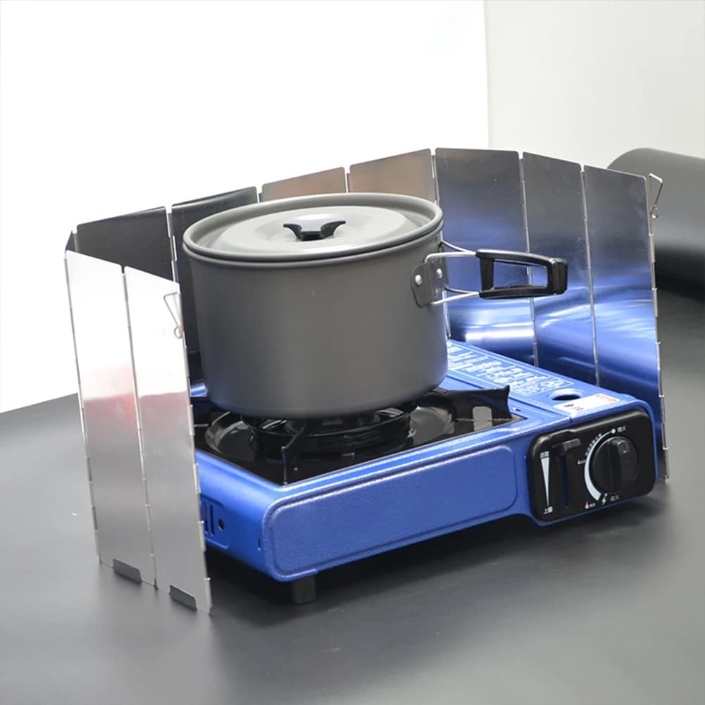 8/10 plates Outdoor cooker Windproof protection with enclosure Kitchen burner Windproof screen Aluminum alloy for camping Picnic
