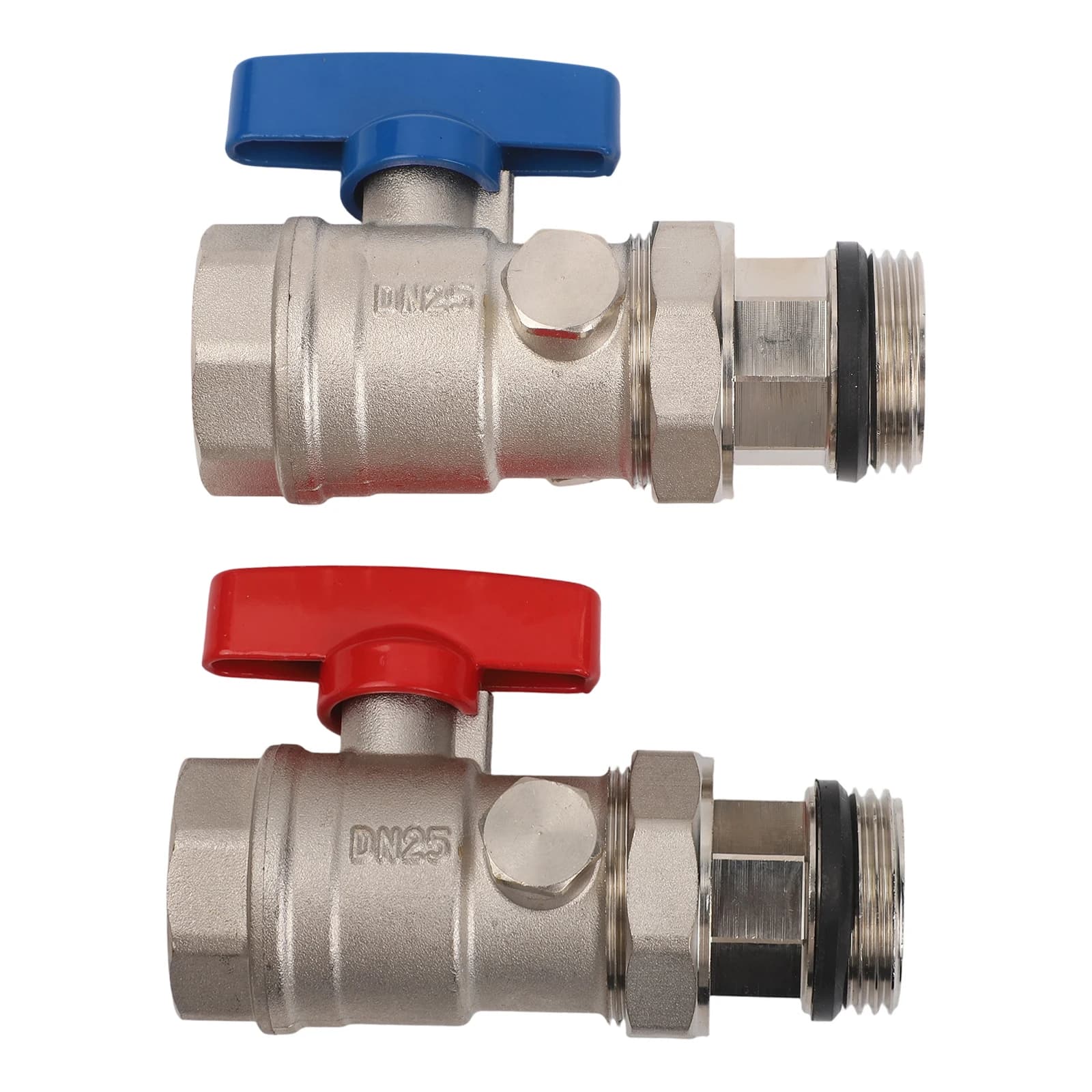 Set di 2 Valvole a Sfera in Ottone con Termometro per Distributore di Circuiti di Riscaldamento e Riscaldamento a Pavimento, Pronte per Installazione da 1 Pollice
