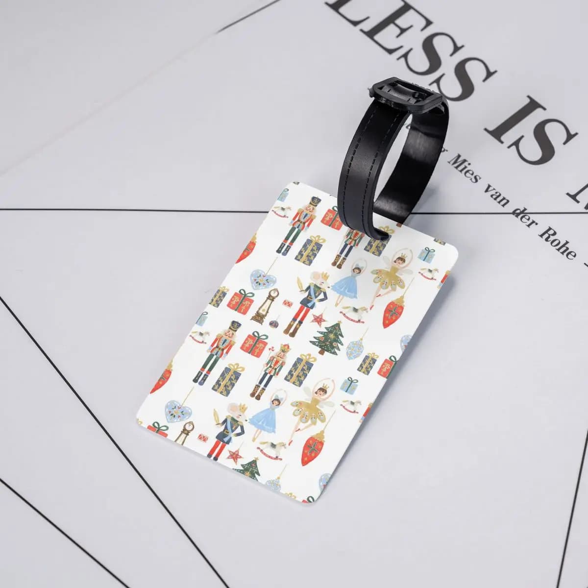 Etichette per Bagagli Natalizie con Schiaccianoci, Stelle, Ballerina, Violino, Accessori per Valigie, Etichette per Bagagli da Viaggio, Porta Etichette con Nome e ID