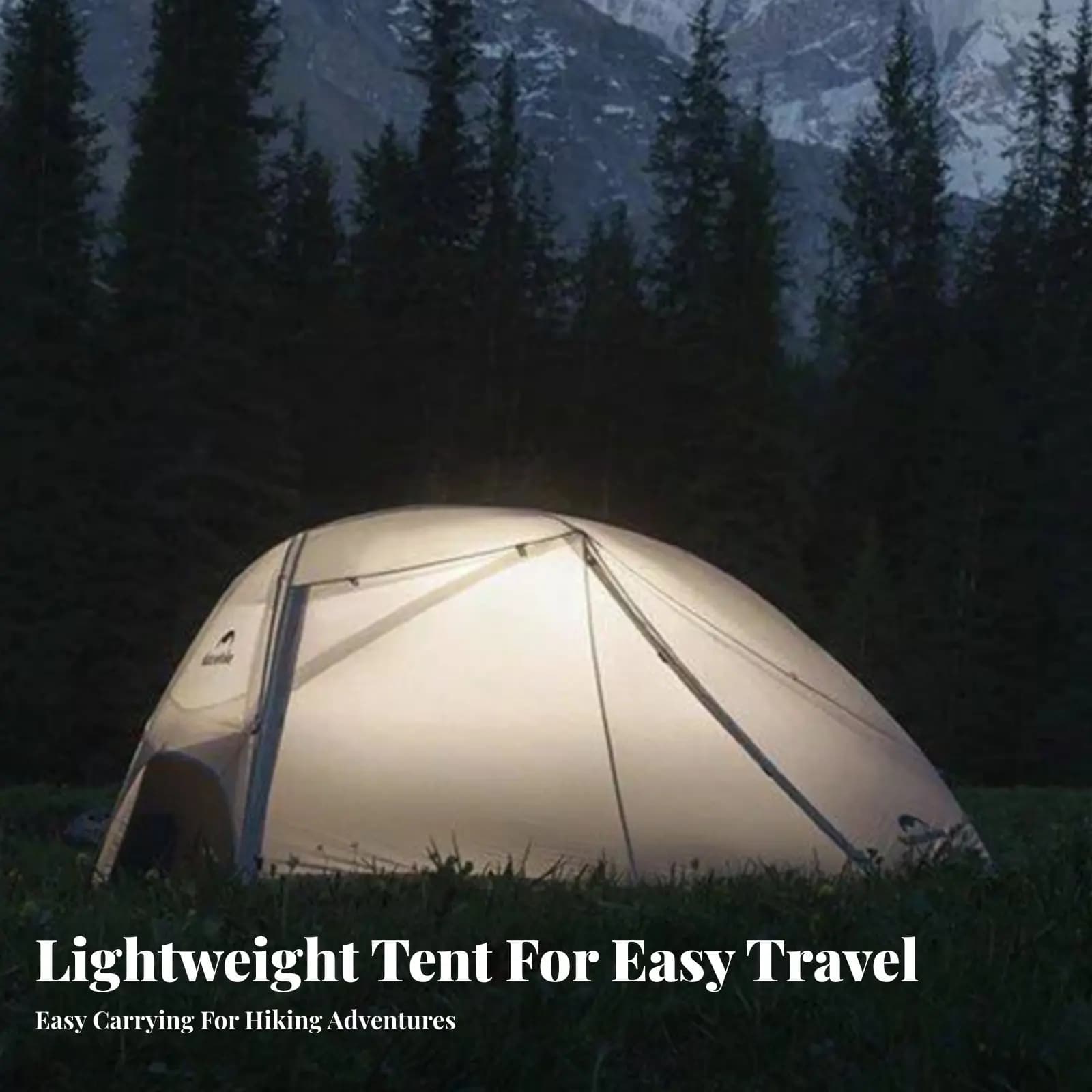 Lightweight and improved camping tent, Celestial Creek, double door, aluminium poles, for excursions