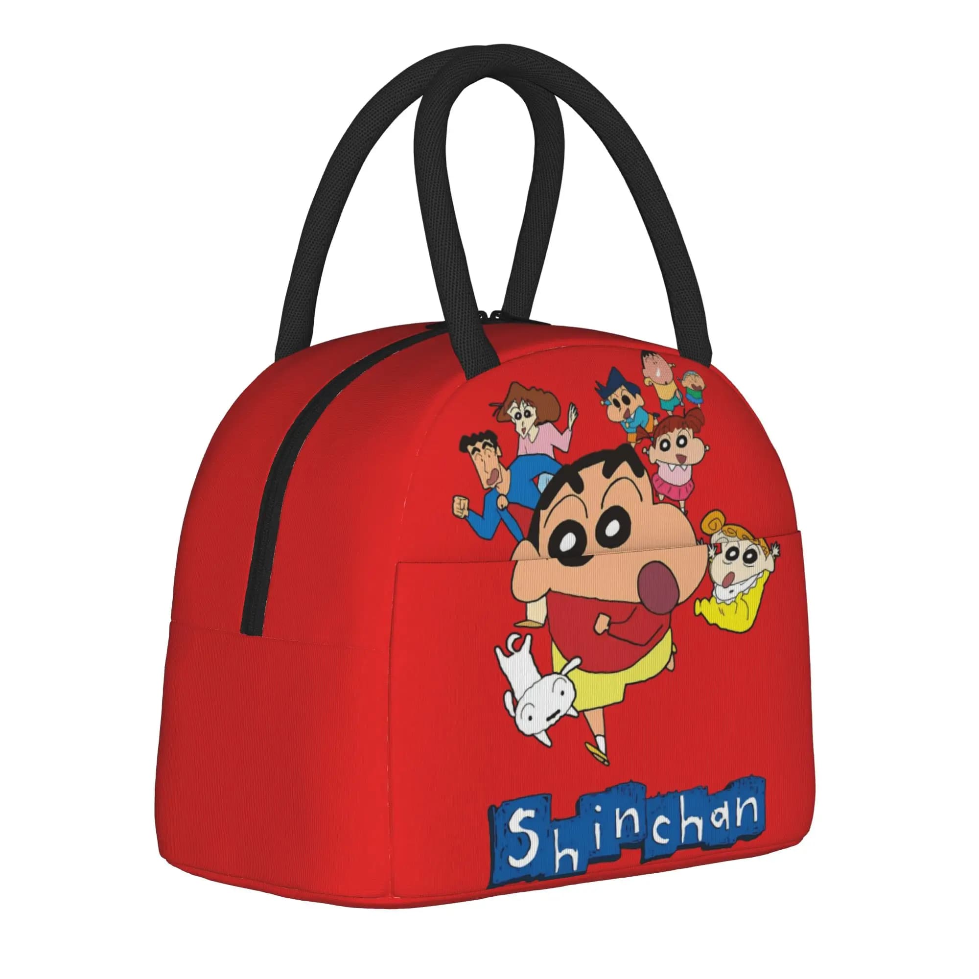 Borsa termica per il pranzo con cartoni animati di Crayon Shin-chan, divertente, isolata, per il college e il picnic