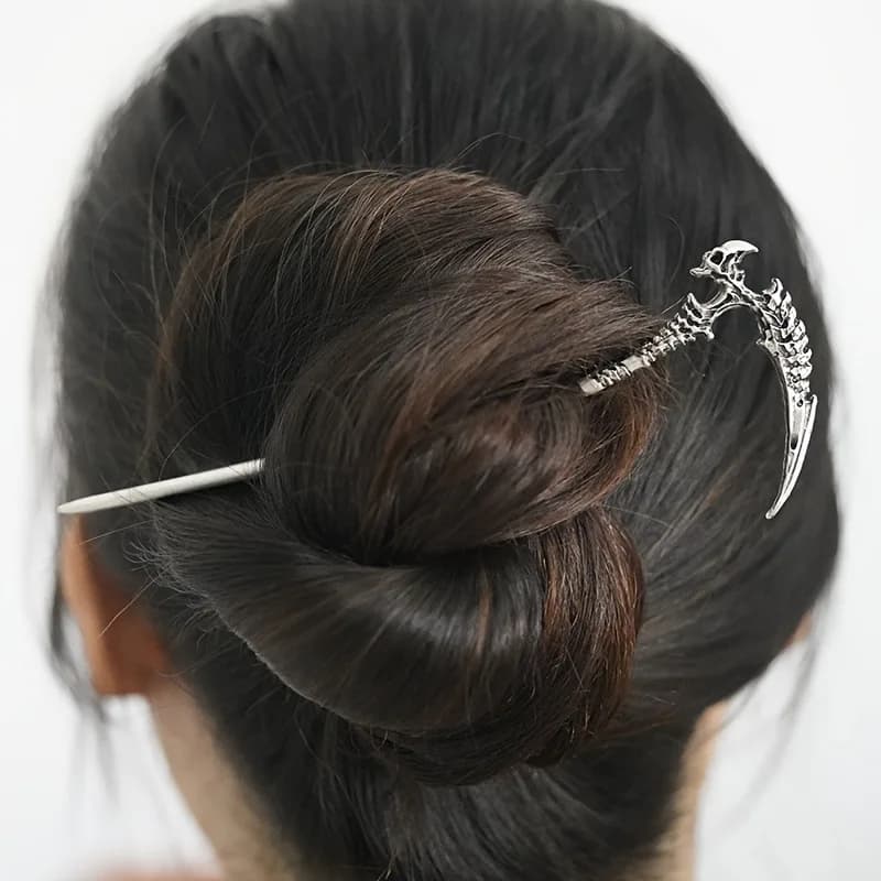 1PC Popular, Nordic style, Retro, Skull, Scythe, Hairpin, for Women, Hair Accessory, Hairpin, Jewelry, Hair Clip