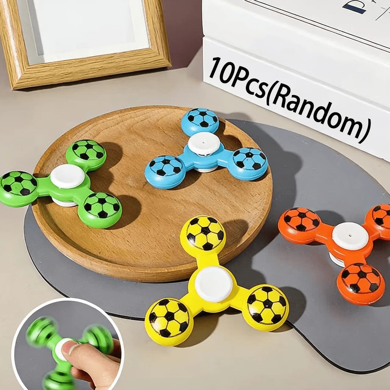 10pcs Soccer Ball Shape Fidget Spinners Cute Toys.Classroom Prizes Birthday Event Party Christmas Halloween Day Gifts,Novel Toys