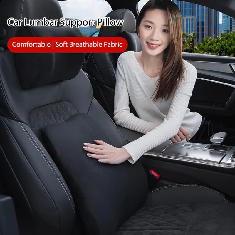 Universal Car Headrest Lumbar Support Pillow Comfortable Breathable Auto Seat Neck Waist Pillow Cushion Car Interior Assesories
