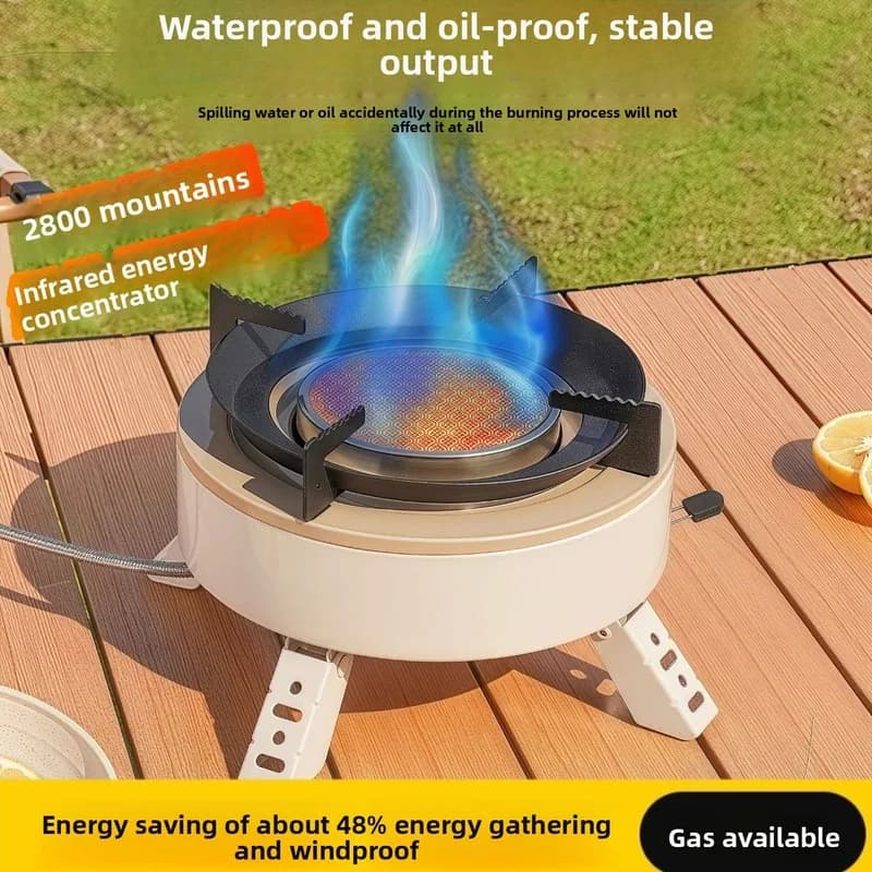 portable windproof cassette stove for outdoor camping tea brewing complete detachable picnic stove set with carry bag for campin