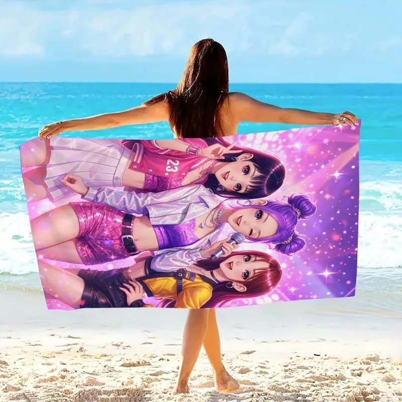 Asciugamano da viaggio Anime Idol, tessuto in poliestere resistente ad asciugatura rapida, leggero per spiaggia e camera da letto, unisex, perfetto come tappetino da spiaggia.