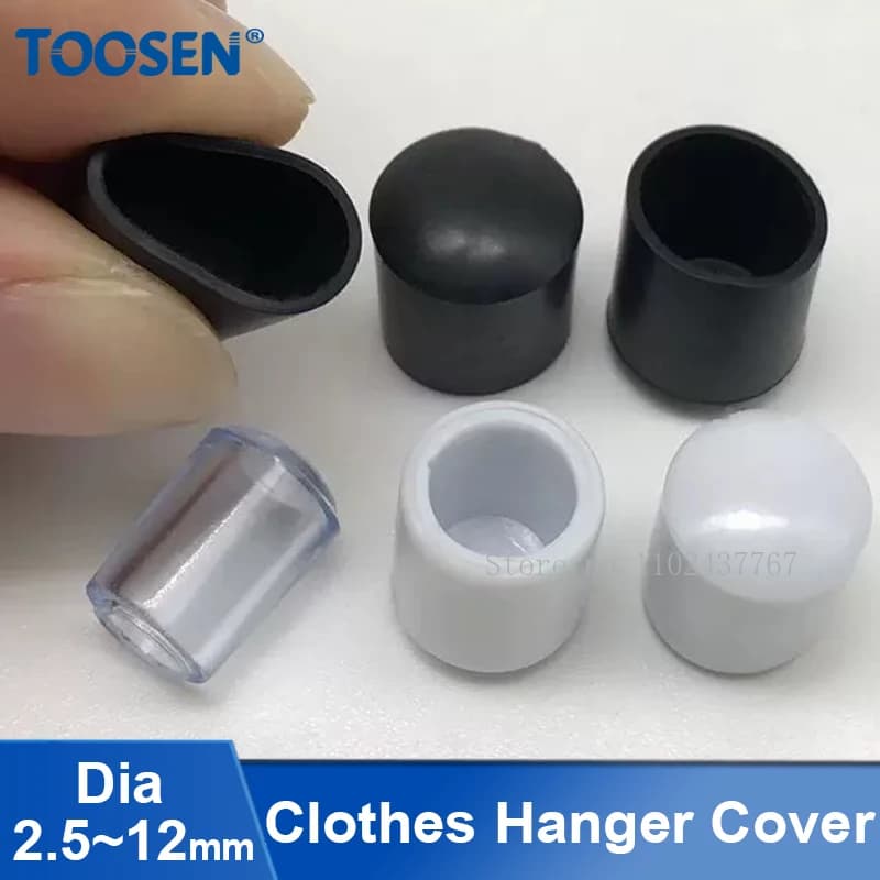 Soft rubber PVC gum Round end cap Wire protection for clothes hangers Protection for furniture Internal diameter 2.5 ~ 12 mm