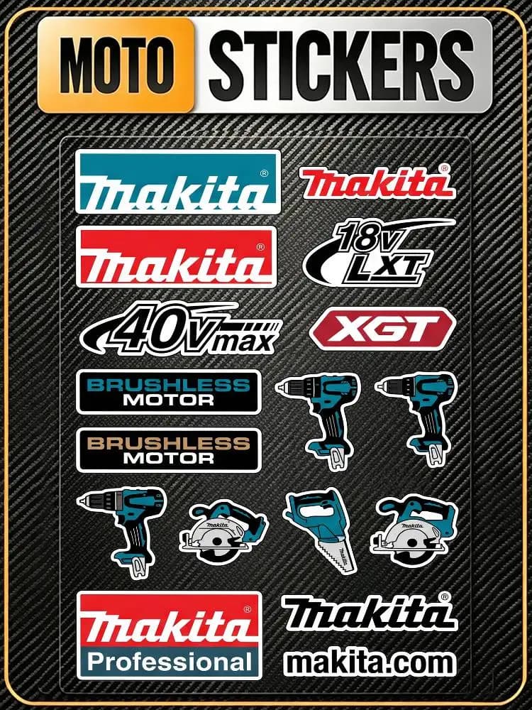 Adesivi Riflettenti Impermeabili Universali Antigraffio per Auto, Moto, Casco, Tazza, Frigorifero MAKITA Fashion