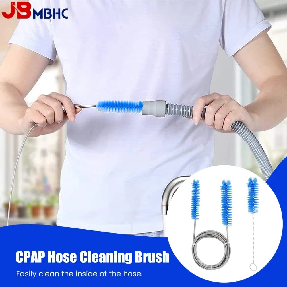 Spazzola universale per la pulizia di tubi e maschere CPAP Detergente in acciaio inossidabile per tubi e maschere CPAP Detergente portatile con setole a filo flessibile