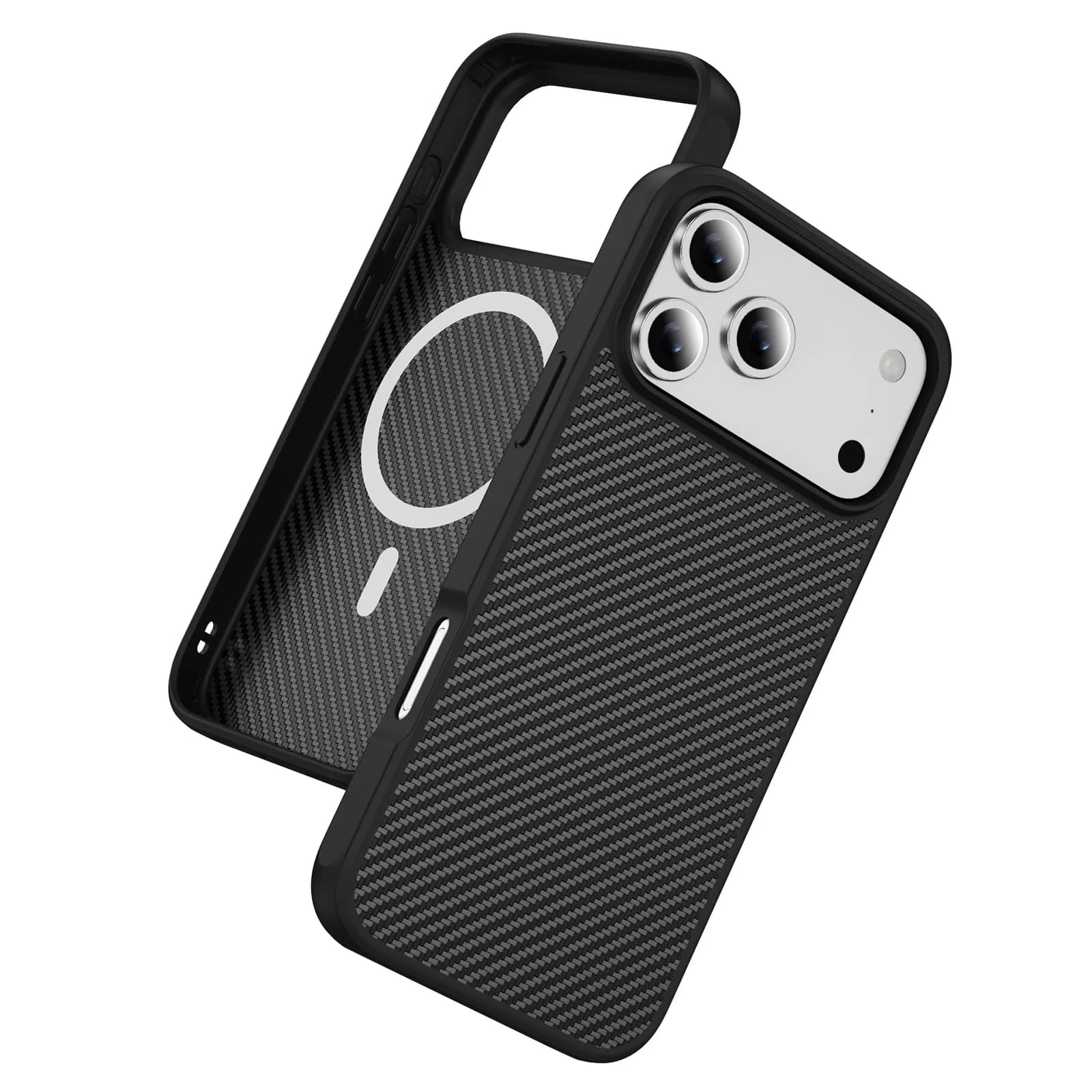 Custodia in fibra di carbonio con ricarica wireless per Iphone 17 Air 15 16 17 Pro Max 14 Plus 13 Pro Iphone17 Iphone16 Iphone15 Borsa per telefono