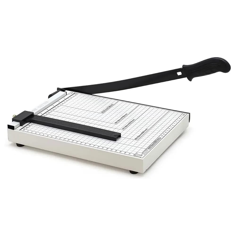 Taglierina per carta A4 resistente con dispositivo di bloccaggio della lama di sicurezza, adatta per tagliare cartone, vinile, materiale per artigianato e fotografie.