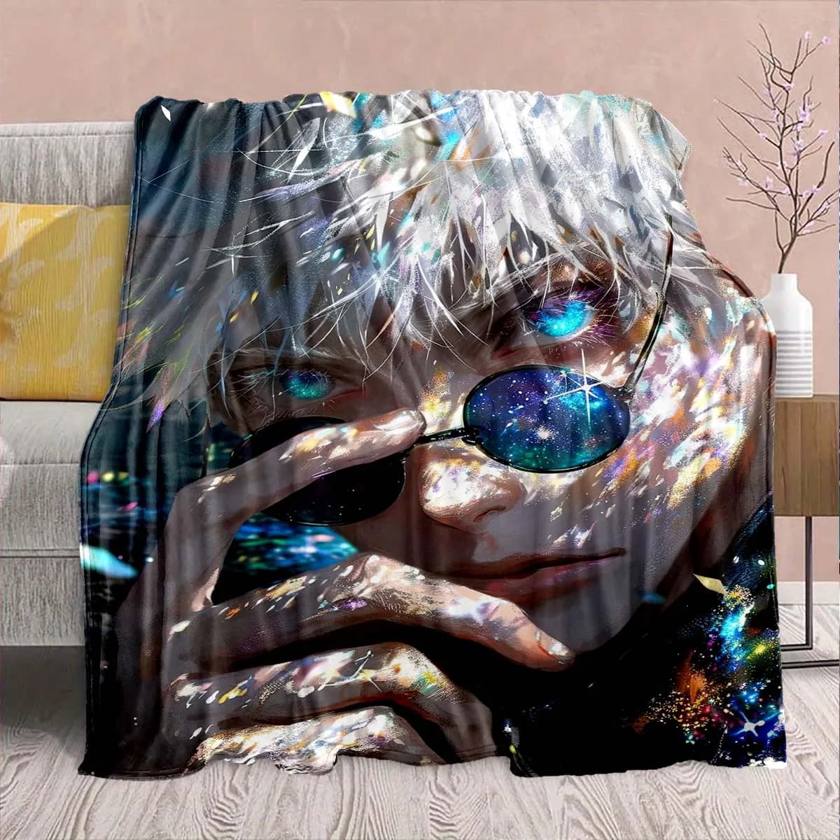 Jujutsu Kaisen Flannel Printed Blanket Warm Cozy Soft Throw Lightweight Sofa Bed Home Decor -QJY