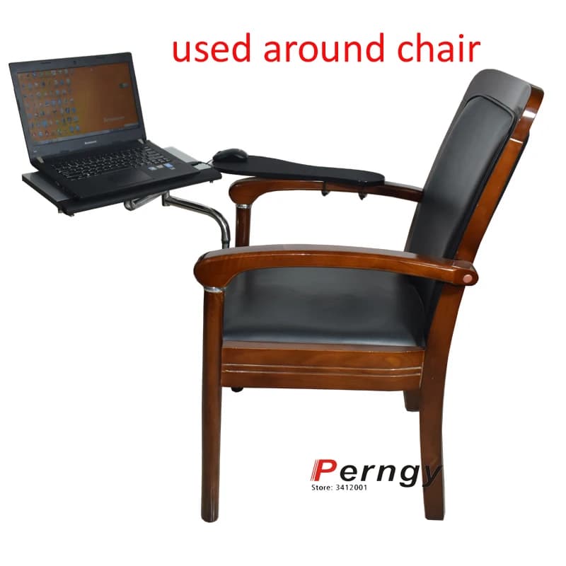 OK110 Keyboard Tray Holder Table Side Laptop Desk Notebook Stand Multifunctoin Office Desk Edge Chair Leg Arm Clamping XL Mouse