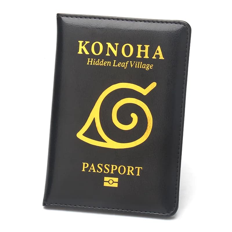 Narutos Anime Themed Leather Passport Holder Cover Travel Passport Case with Eye Pattern and Wing Decor Supplies Gift