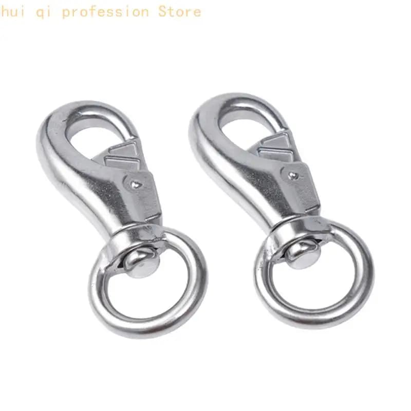 Cast 304 Stainless Steel Hooks with Polished Finishes, 2 Piece Rotating Eye Hardware for Marine Use, Camping Gear, Rope, and