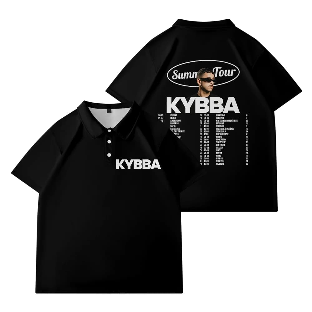Kybba 2025 Summer Tour Merch Polo unisex T-shirt a maniche corte T-shirt da golf oversize casual ed elegante