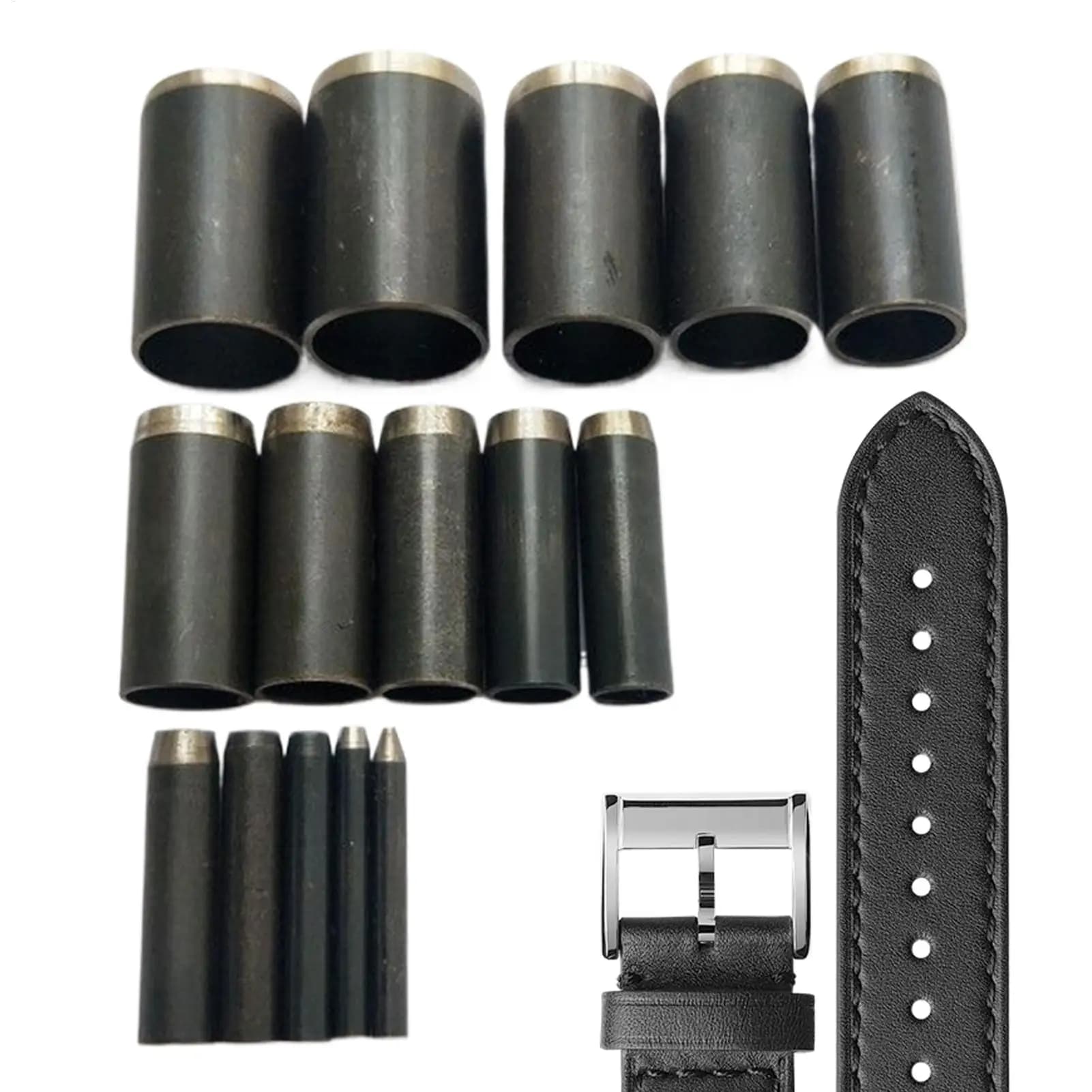 15 pezzi set di punzoni in pelle passacavo in metallo kit occhielli per cinture scarpe borse abbigliamento fai da te costume creazione di tappezzeria strumento di riparazione