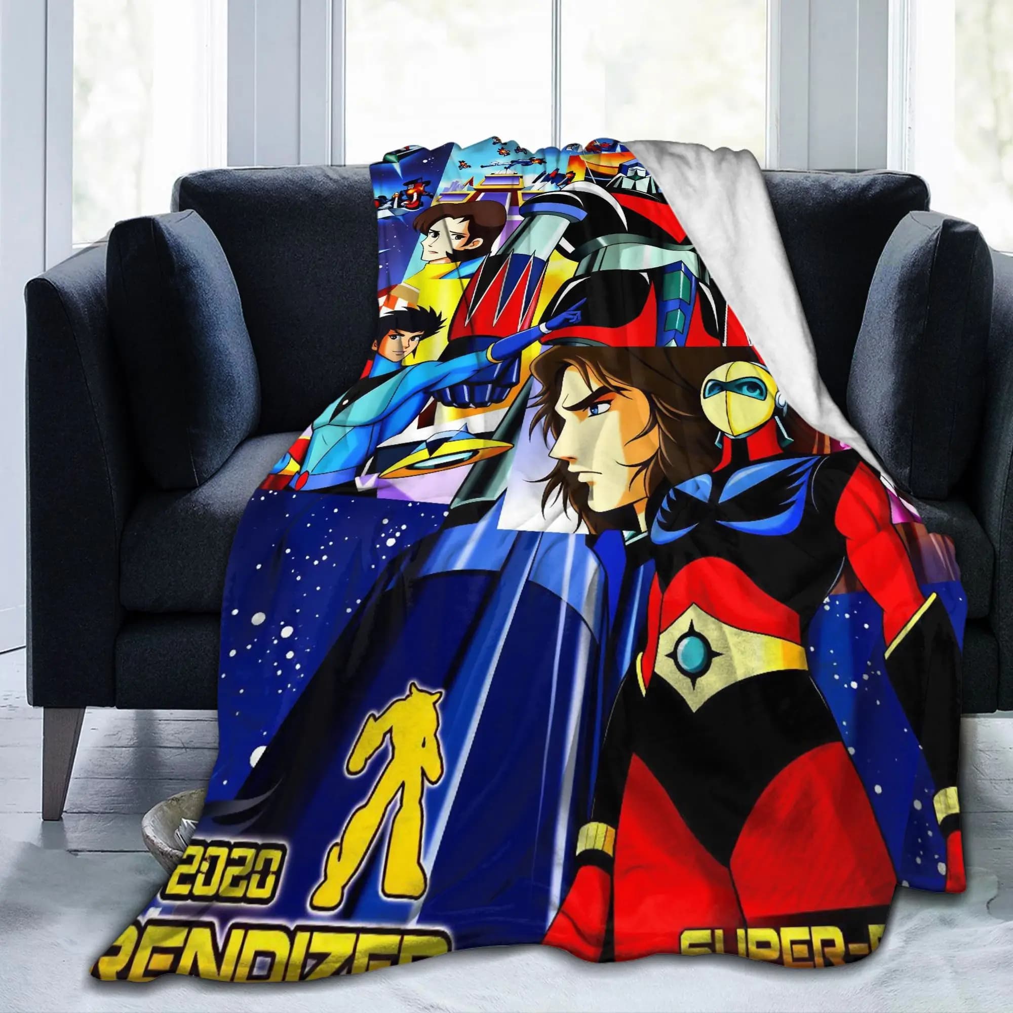 UFO Robot Grendizer Blankets Fleece Spring/Autumn Multifunction Warm Throw Blanket for Bed Couch Quilt