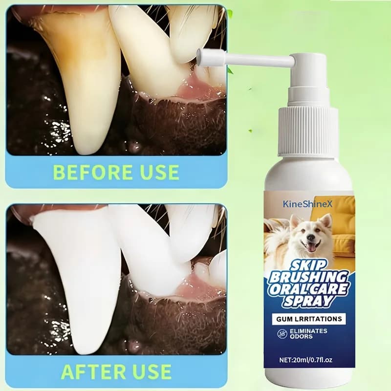 Pet Oral Freshening Spray, Pet 2-in-1 Oral Spray,Cleans Teeth and Freshens Breath for Pets,Removes Bad Breath and Tartar Control
