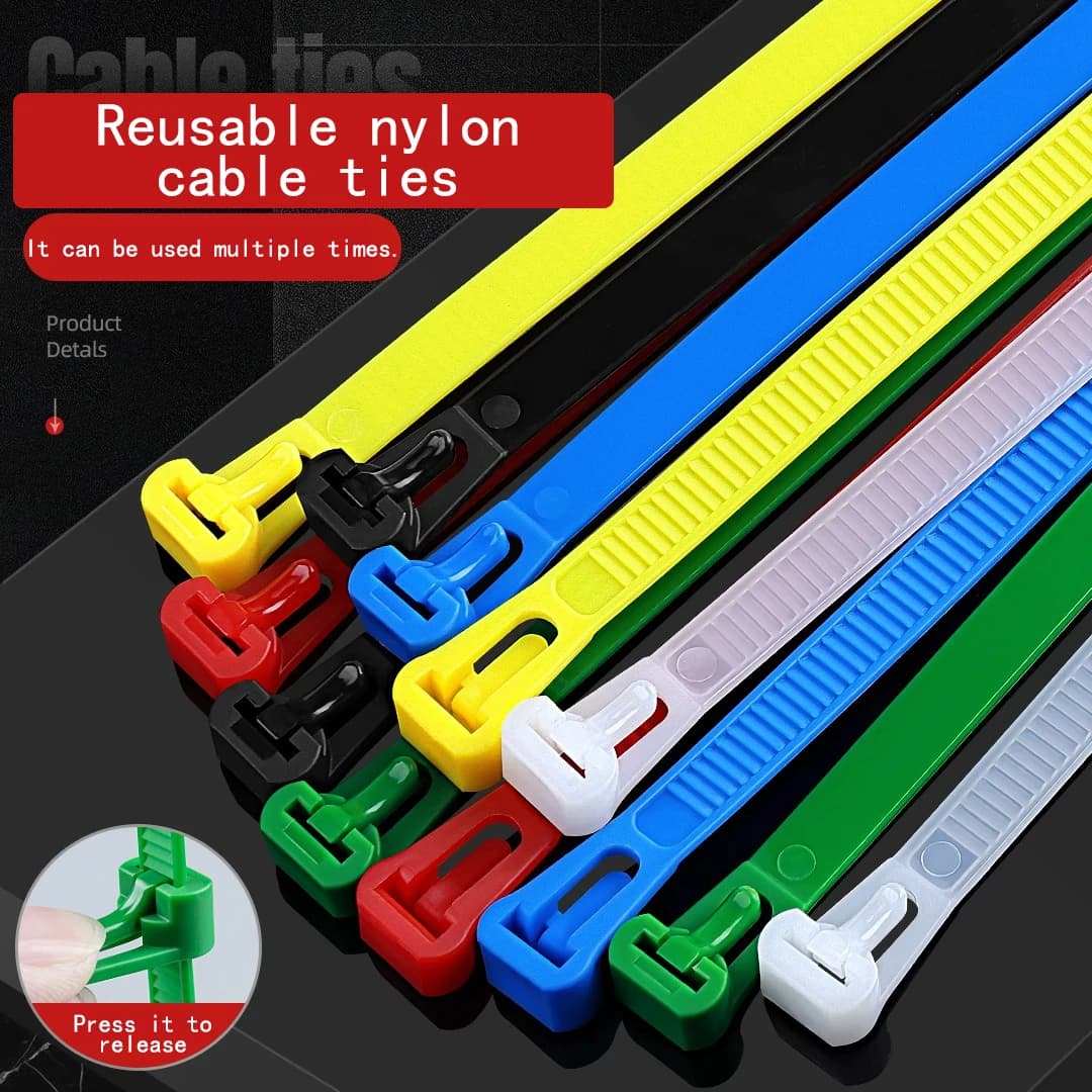 50 PZ/100 pz 5*200 Plastica Riutilizzabile Cavo Zip Tie Nylon Può Avvolgere Cinghie Cravatte Slipknot Allentato SlipknotRecycle Organizer Staccabile