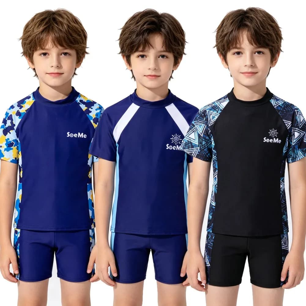 Costume da bagno 2 pezzi per bambini 2026, nuovo modello, stampa mimetica rosa, ad asciugatura rapida, per sport e nuoto, per bambini e bambine