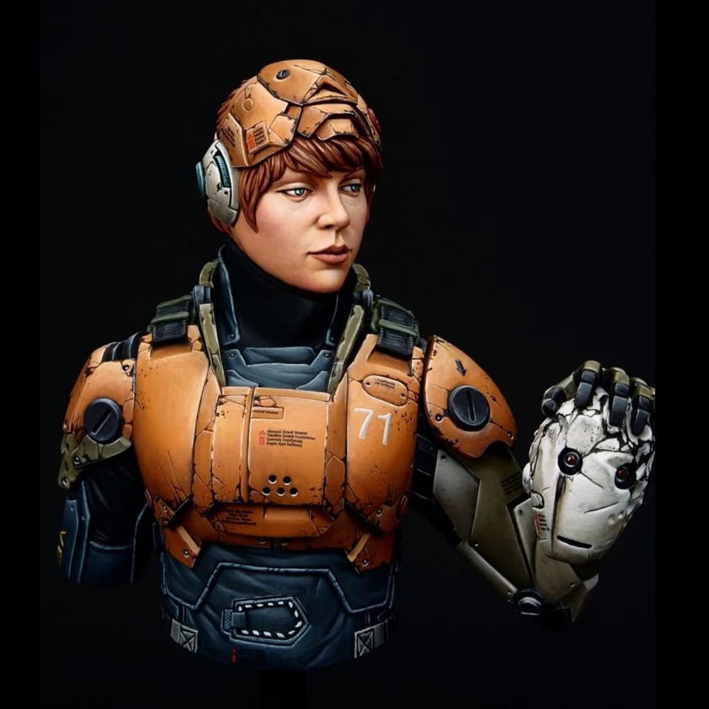 1/10 Marta, Sergente, Figura modello in resina Busto, GK, Tema meccanico di fantascienza, Kit non assemblato e non verniciato