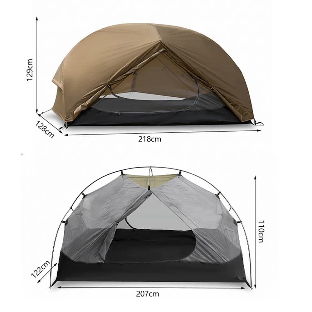 Ultralight Backpack Tent for 2-3 persons, aluminum alloy pole, double waterproof tent, easy installation, hiking, survival, for outdoor camping