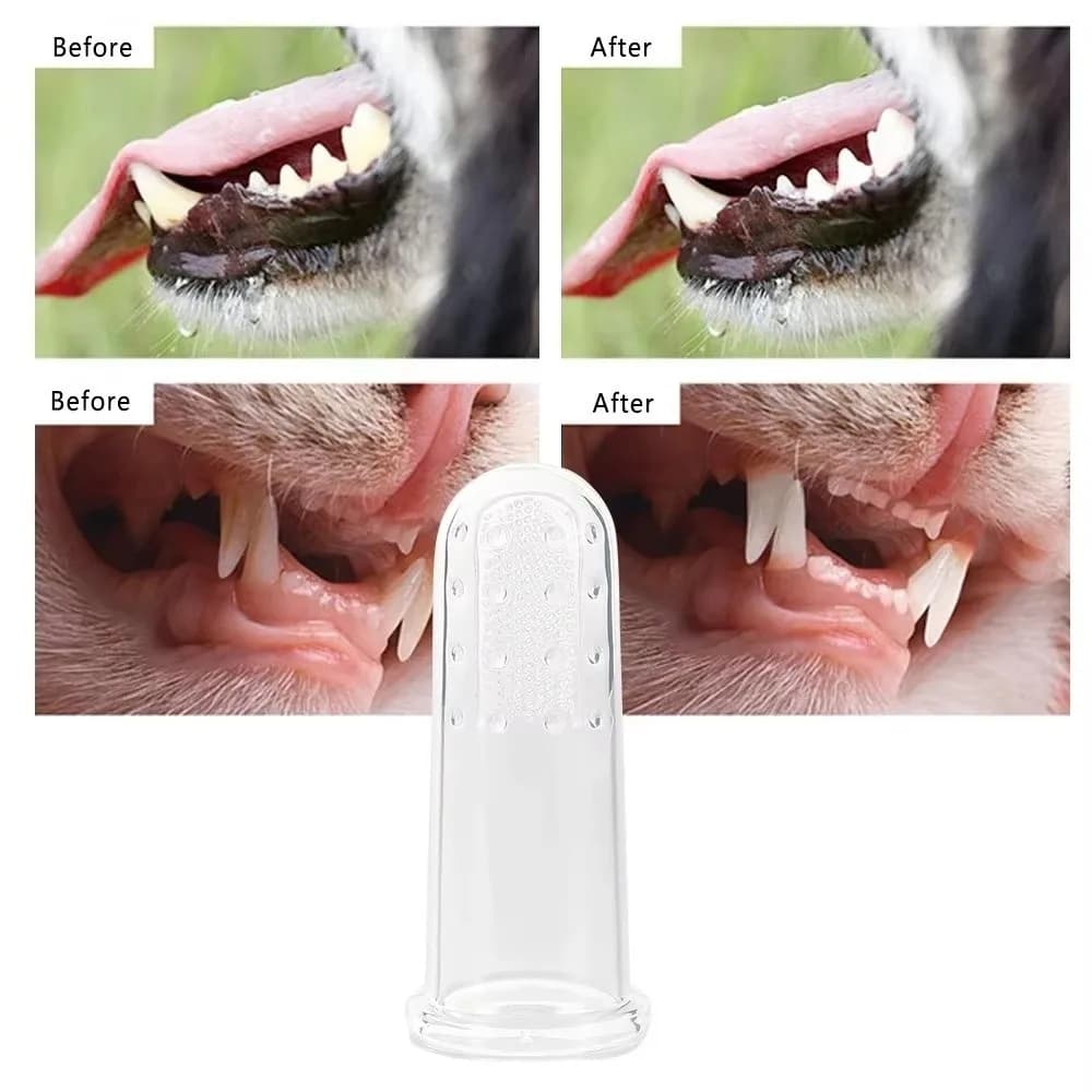 5/10pcs Ultra-Soft Cat Silicone Toothbrush Transparent Remove Bad Breath Dog Toothbrush Teeth Cleaning Remove Tartar