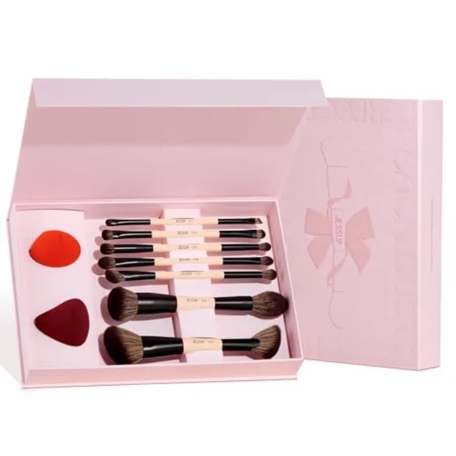 Makeup Brush Set with Sponge, 7 Pieces, Multiface Brushes, Corrector, Blush, Umbrella, Contouring and Bronzer