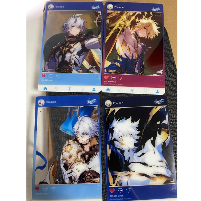 4Pcs/Pack Game Figure Khaslana Phainon NeiKos496 Photo Pvc Transparent Card Model Toys Ornaments Card