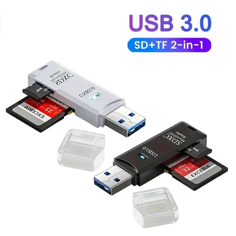 2 In 1 USB 3.0 Card Reader USB 3.0 to SD Micro SD TF Memory Card Adapter For PC Laptops Accessories Flash Drive Usb Card Reader