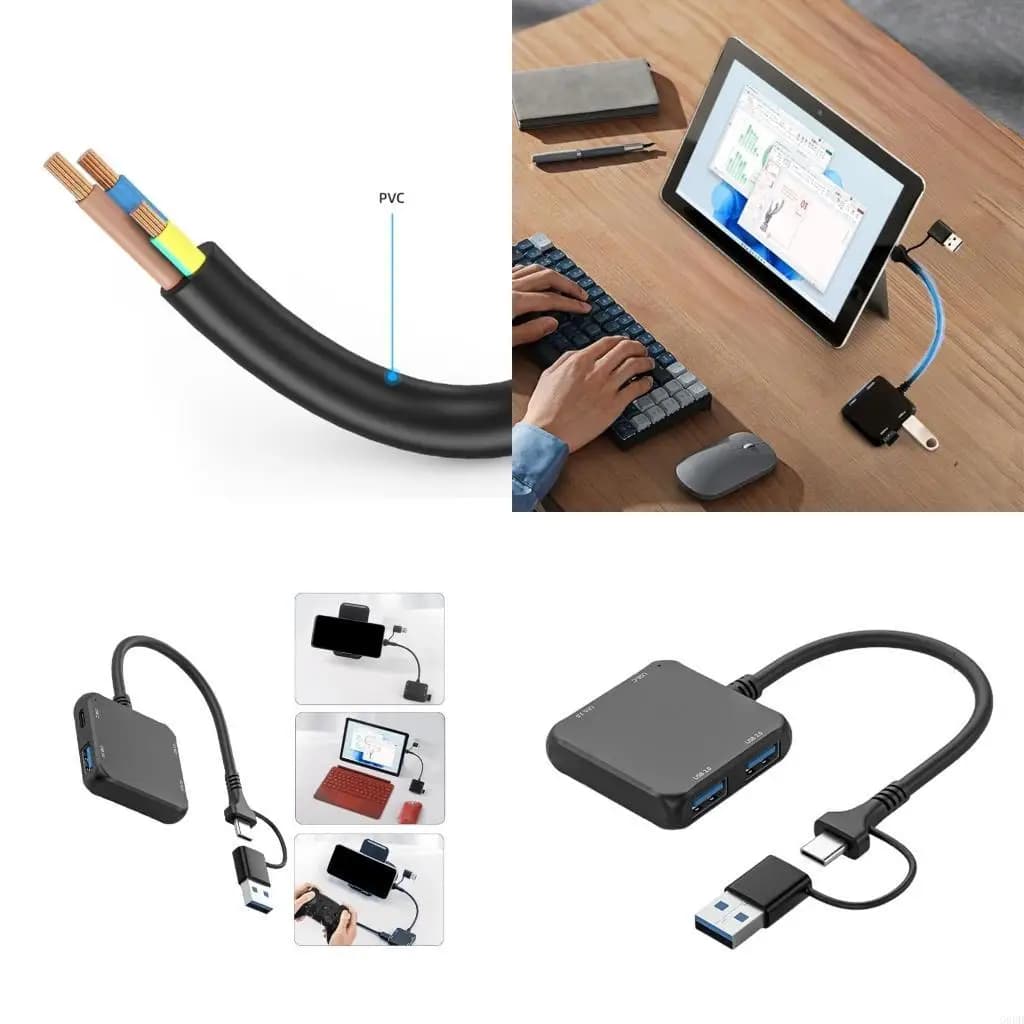 G6DD USB C HUB Docking station adattatore USB C/USB 4 in 1 con 2xUSB2.0+1xUSB3.0+1xadattatore tipo C Dock per laptop per
