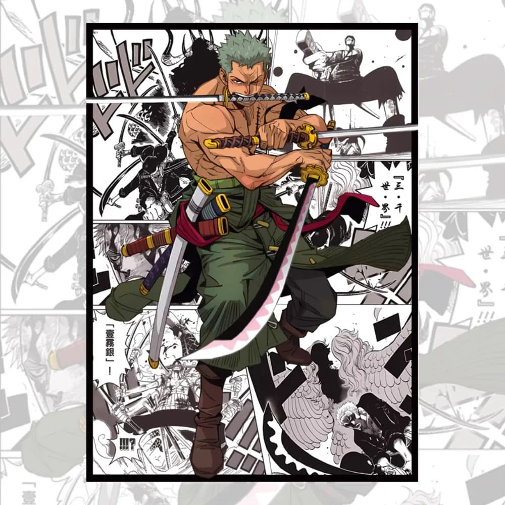 60PCS 66x91mm One Piece Anime Buste per carte Illustrazione Protezione esterna Scudo Copertura della carta per PTCG/TCG Giochi da tavolo Carte collezionabili
